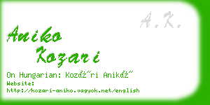aniko kozari business card